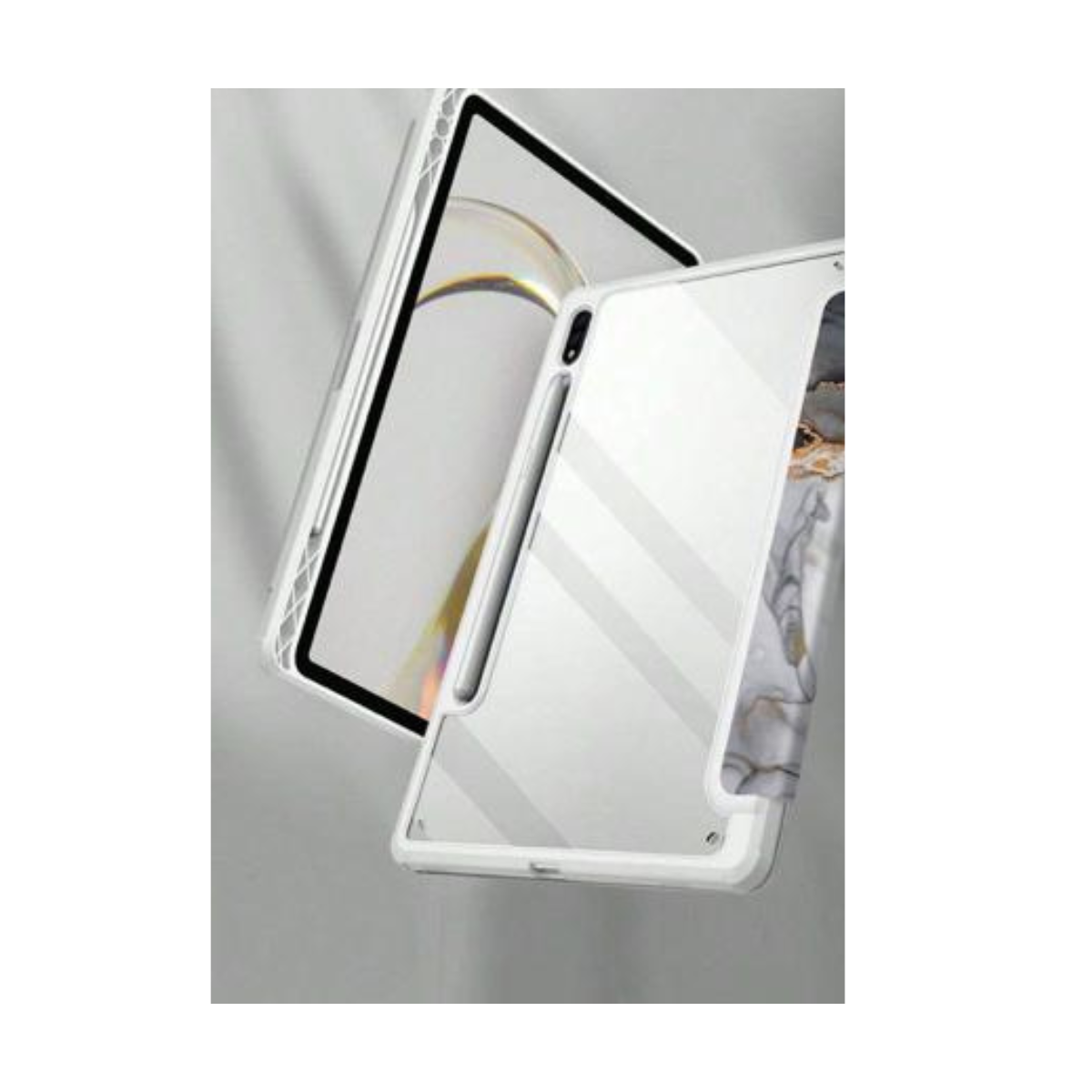 FUNDA SMART COVER PARA TABLET SAMSUNG S10 FE 10.9 MARMOL BLANCO - 4