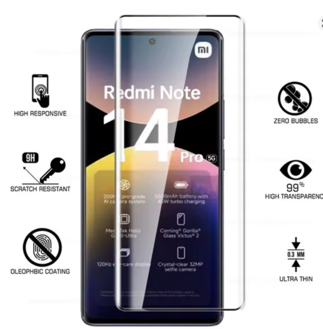LAMINA COMPLETA VIDRIO CURVO PARA XIAOMI REDMI NOTE 14 PRO+ - 2