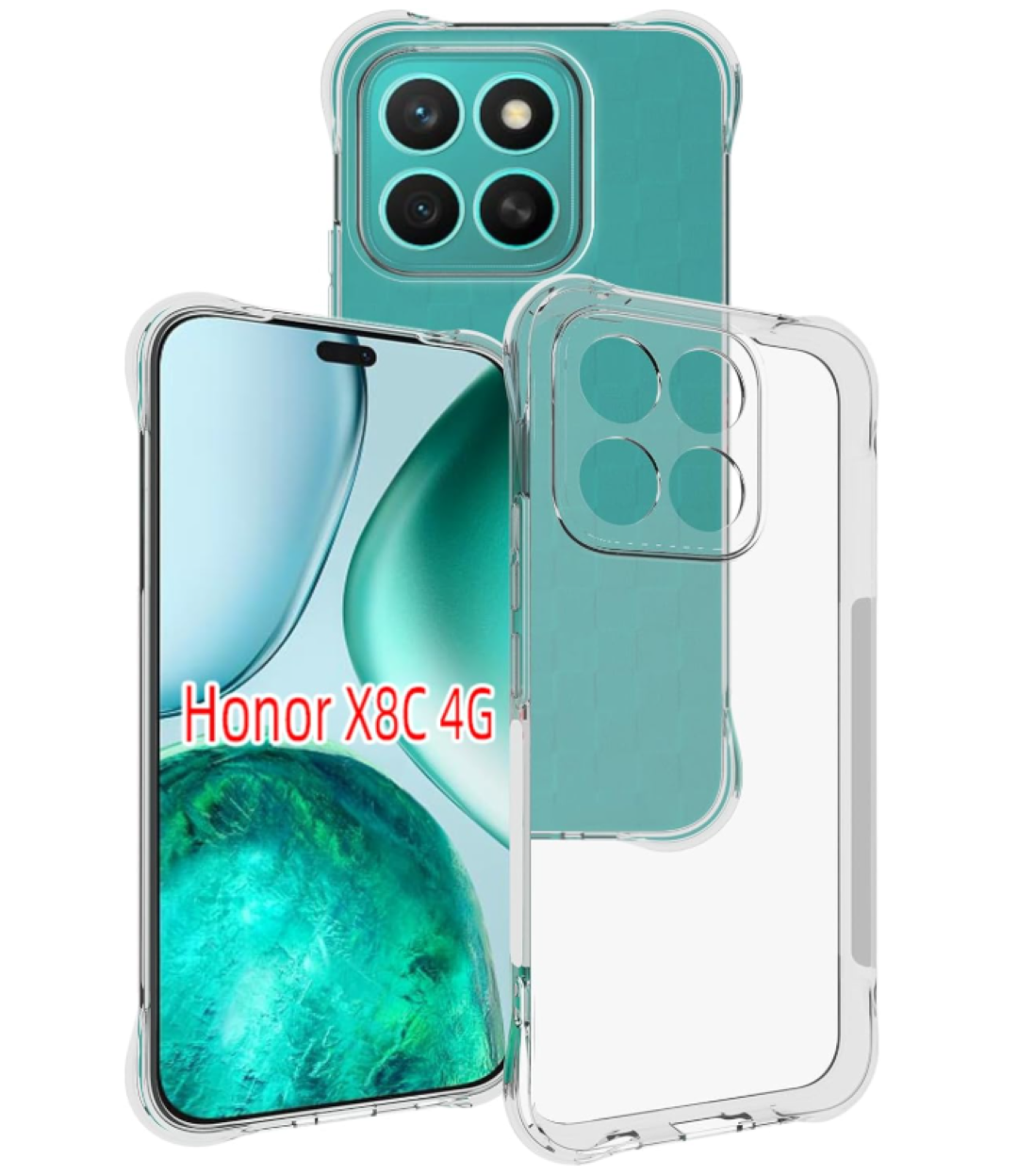 CARCASA PARA HONOR X8C 4G TRANSPARENTE REFORZADA - 1