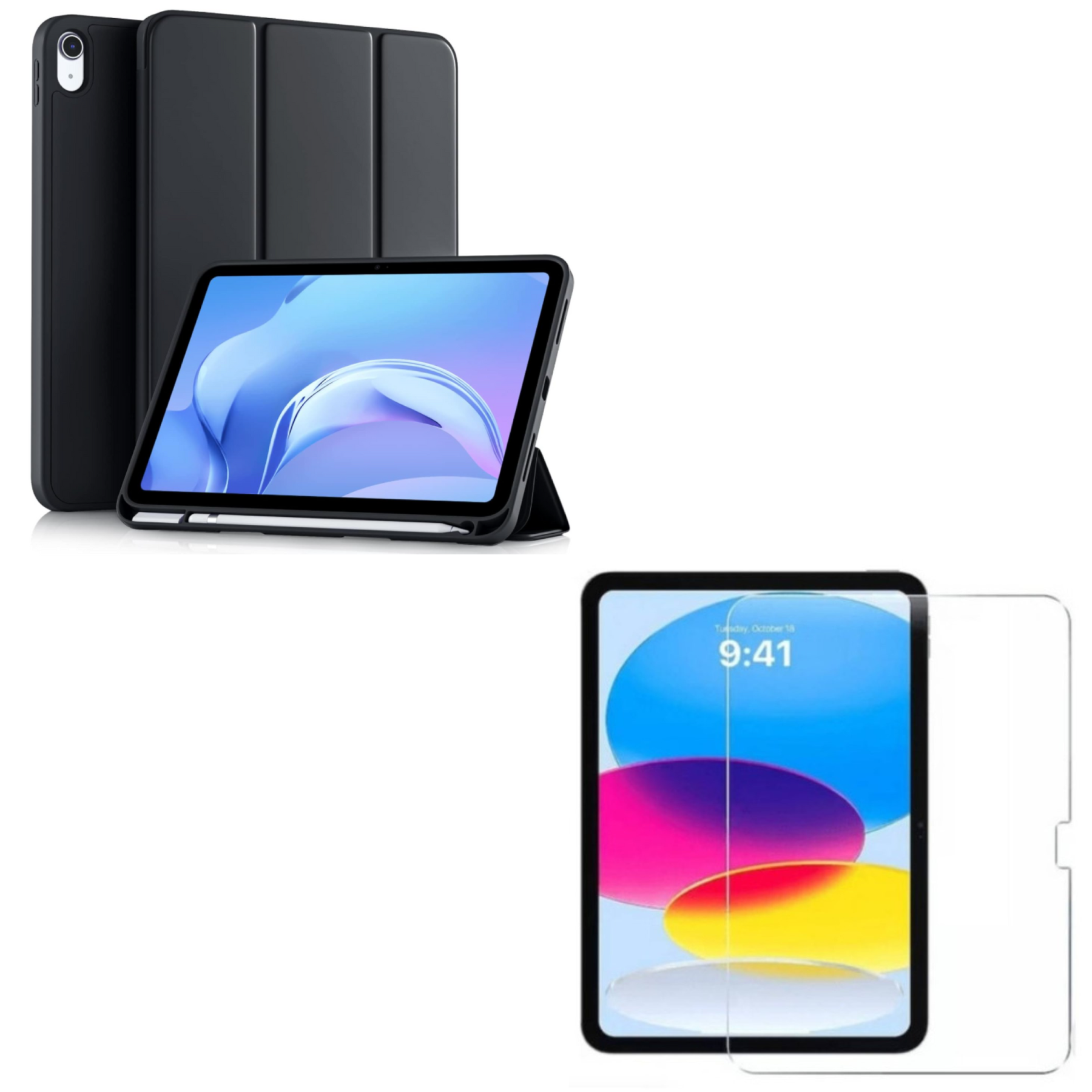 CARCASA SMART COVER PARA IPAD A16 11TH 2025 NEGRO + MICA - 1