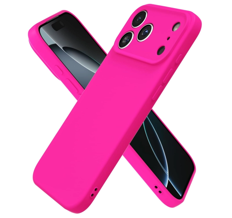 CARCASA FUNDA PARA IPHONE 17 PRO MAX SILICONA FUCSIA - 1