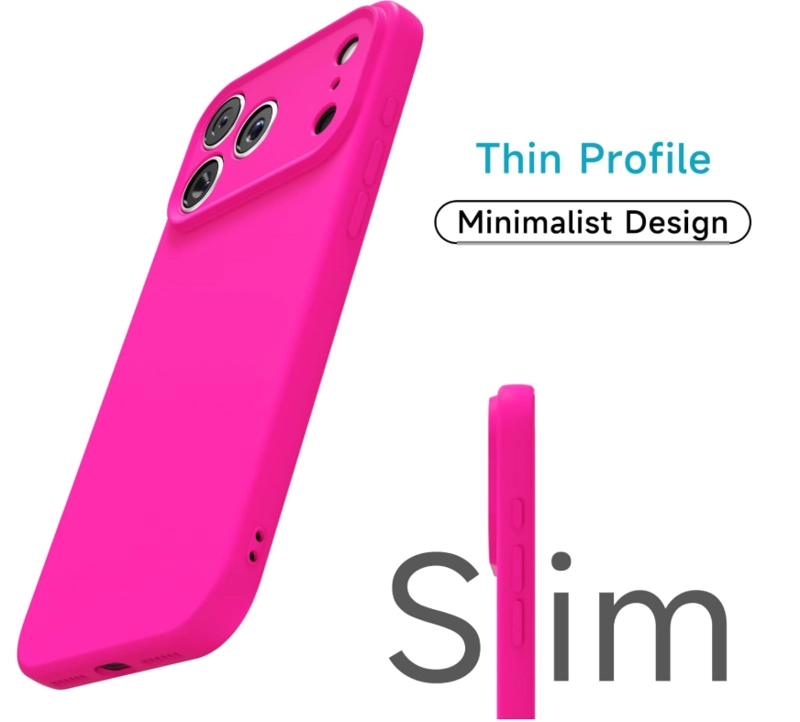 CARCASA FUNDA PARA IPHONE 17 PRO MAX SILICONA FUCSIA - 3