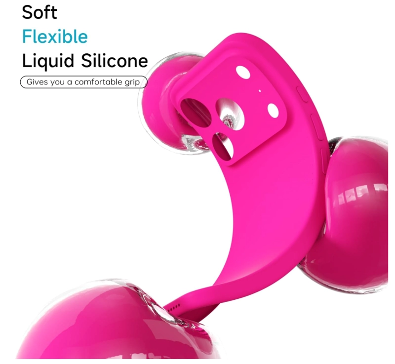 CARCASA FUNDA PARA IPHONE 17 PRO MAX SILICONA FUCSIA - 4