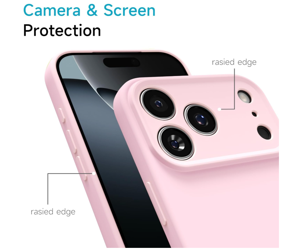 CARCASA FUNDA PARA IPHONE 17 PRO SILICONA ROSADO - 2