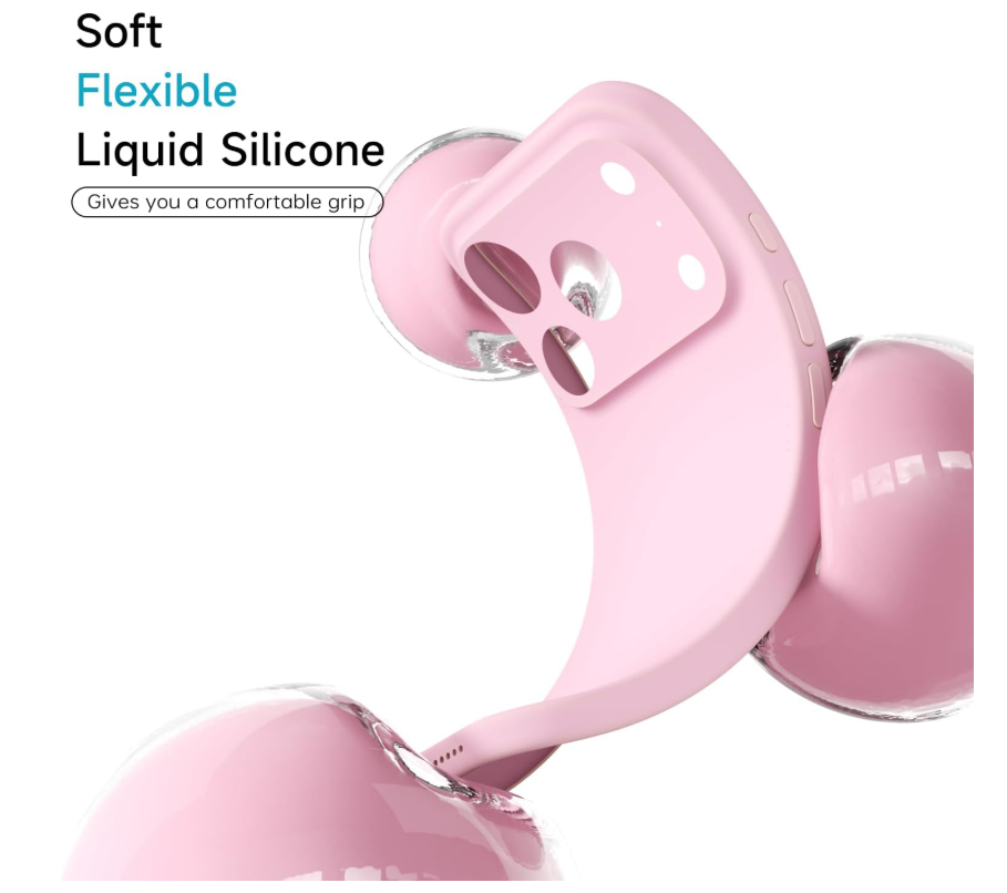 CARCASA FUNDA PARA IPHONE 17 PRO SILICONA ROSADO - 4