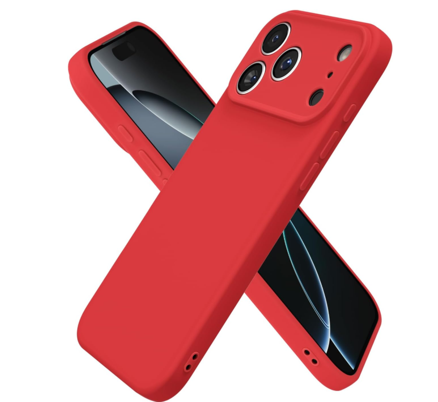 GENÉRICO CARCASA FUNDA PARA IPHONE 17 PRO SILICONA ROJO