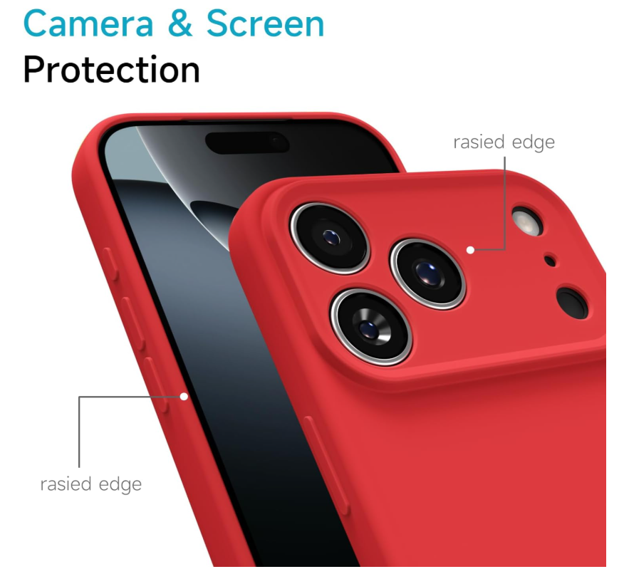 CARCASA FUNDA PARA IPHONE 17 PRO SILICONA ROJO - 4