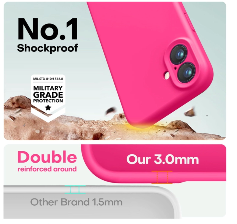 CARCASA FUNDA PARA IPHONE 17 SILICONA FUCSIA - 2