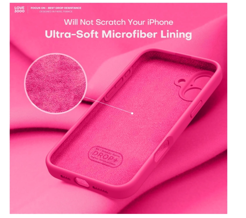 CARCASA FUNDA PARA IPHONE 17 SILICONA FUCSIA - 3