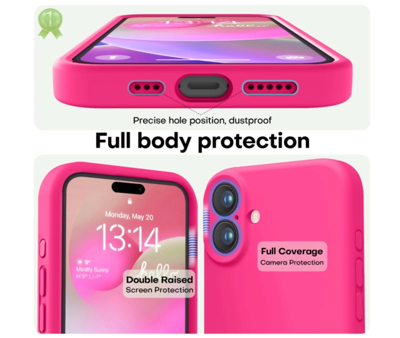 CARCASA FUNDA PARA IPHONE 17 SILICONA FUCSIA - 4