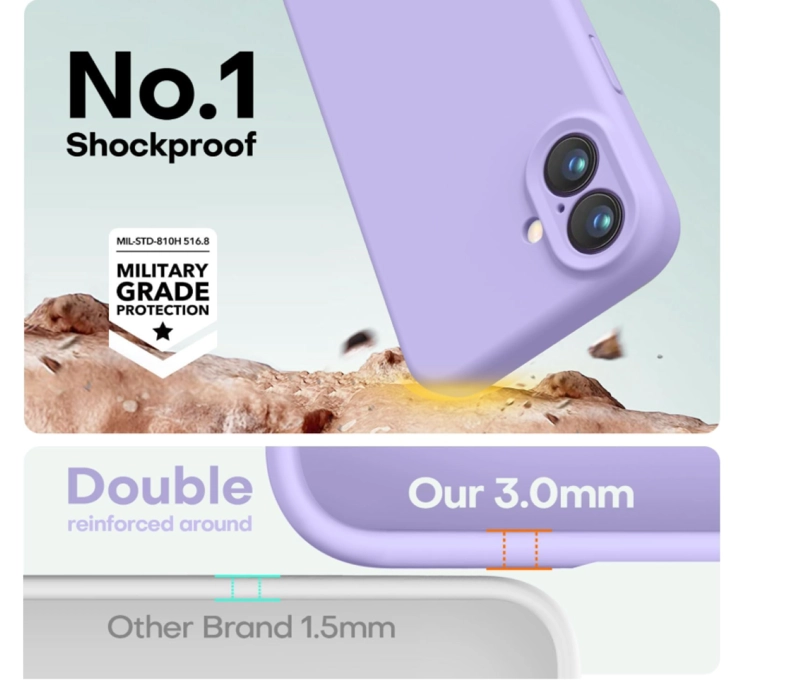 CARCASA FUNDA PARA IPHONE 17 SILICONA VIOLETA - 2
