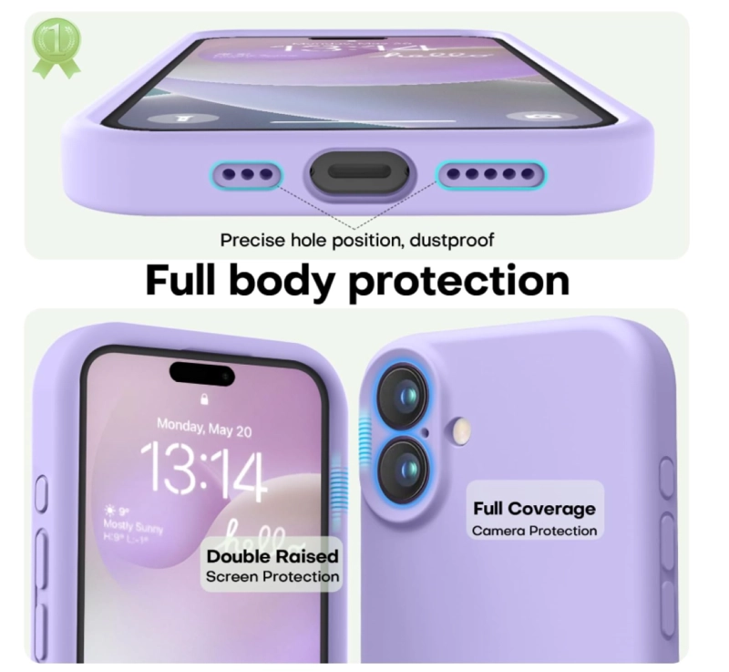 CARCASA FUNDA PARA IPHONE 17 SILICONA VIOLETA - 4