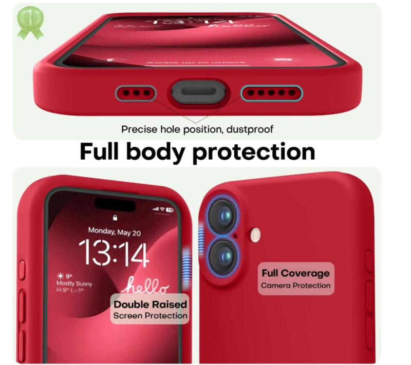 CARCASA FUNDA PARA IPHONE 17 SILICONA ROJO - 2