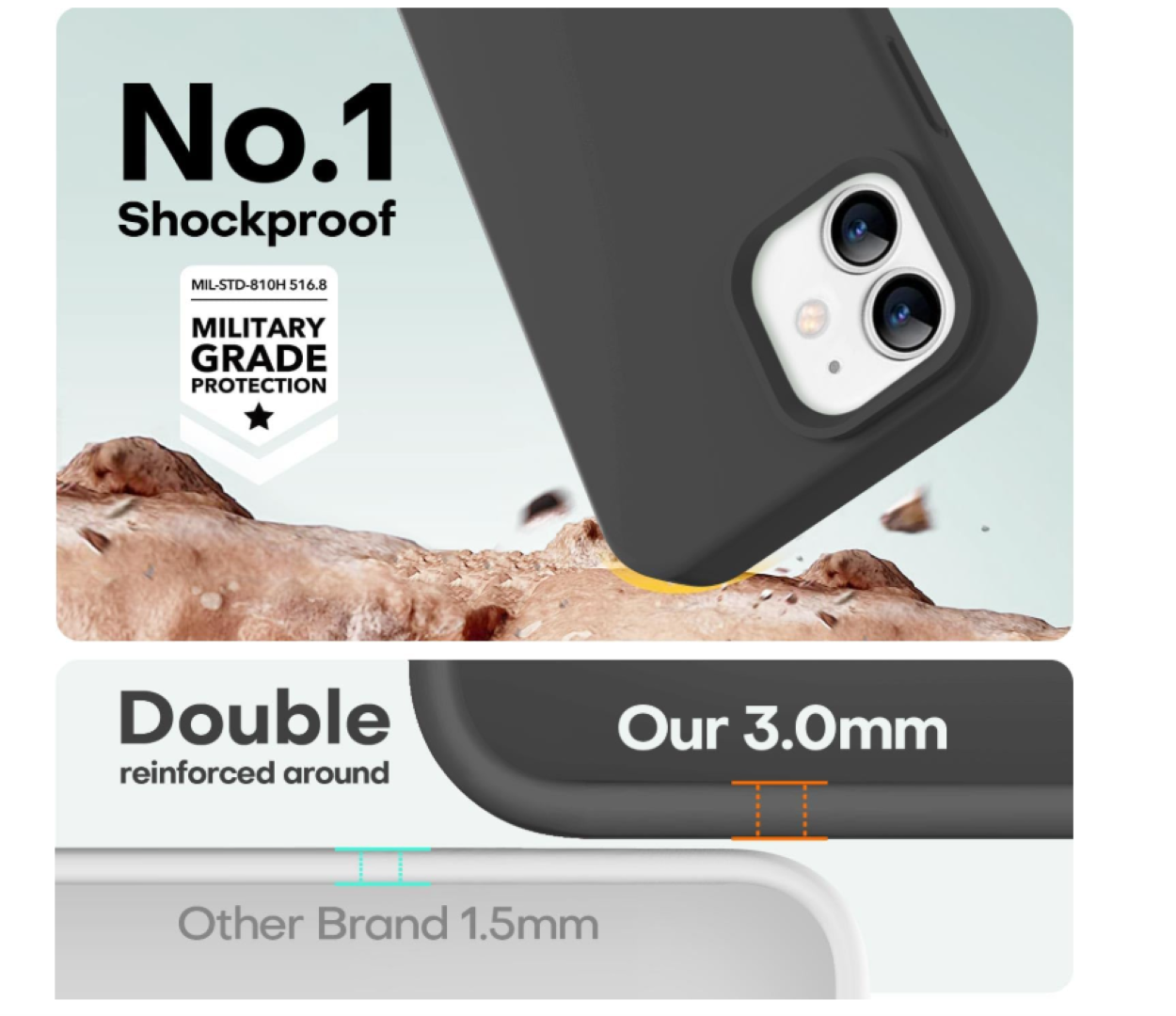 CARCASA FUNDA PARA IPHONE 17 SILICONA NEGRO - 2