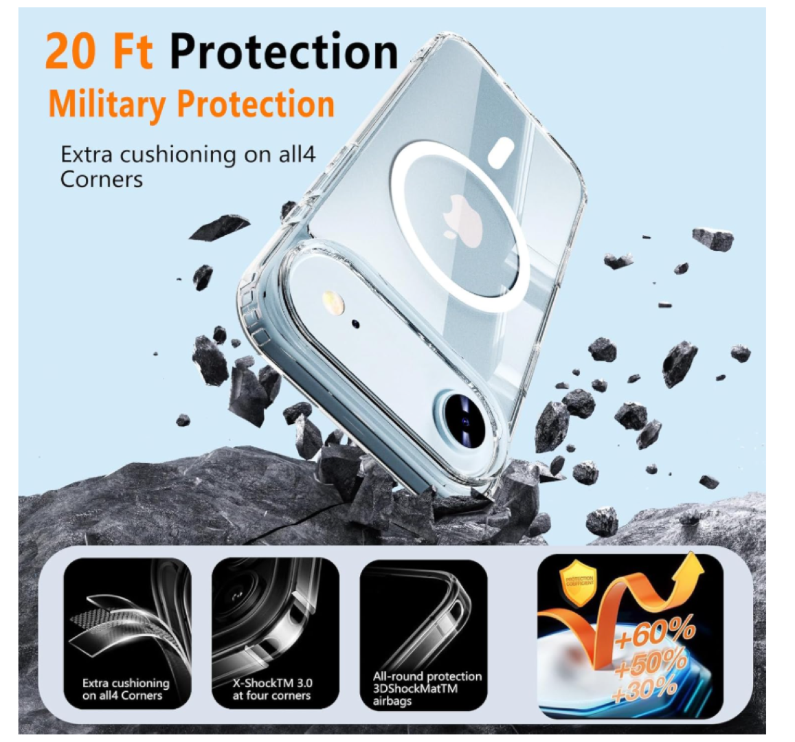 CARCASA PARA IPHONE 17 AIR TRANSPARENTE MAGSAFE - 4