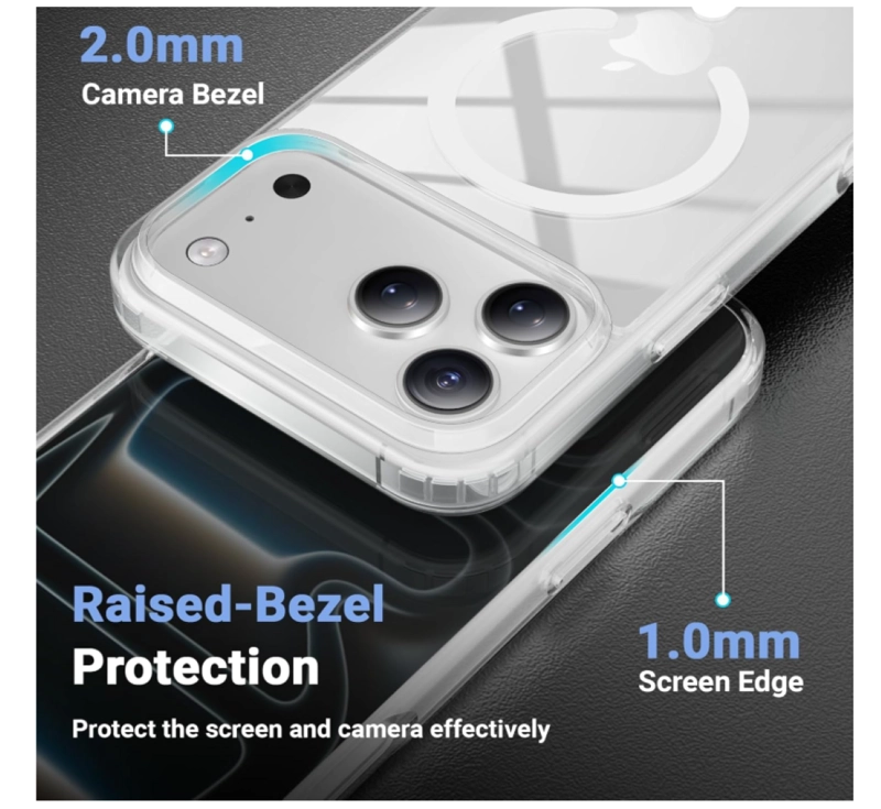 CARCASA PARA IPHONE 17 PRO TRANSPARENTE MAGSAFE - 5