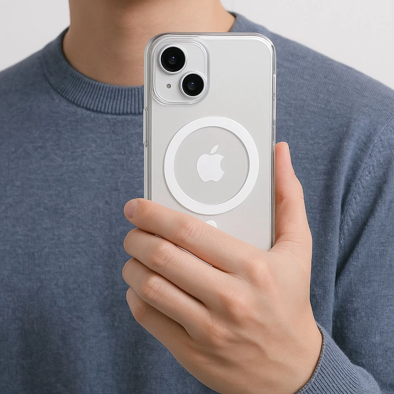 CARCASA PARA IPHONE 17 TRANSPARENTE MAGSAFE + MICA - 6