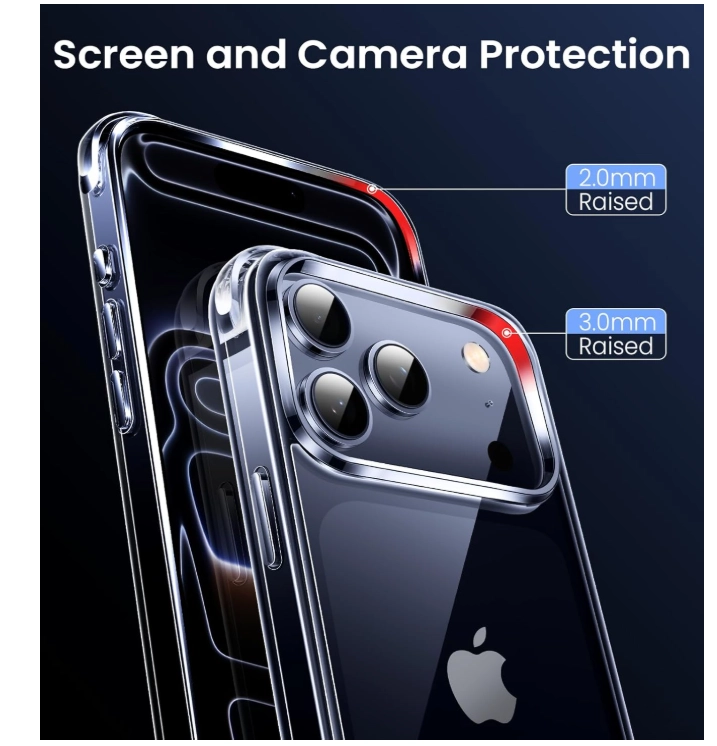 CARCASA PARA IPHONE 17 PRO MAX TRANSPARENTE REFORZADA + MICA - 4
