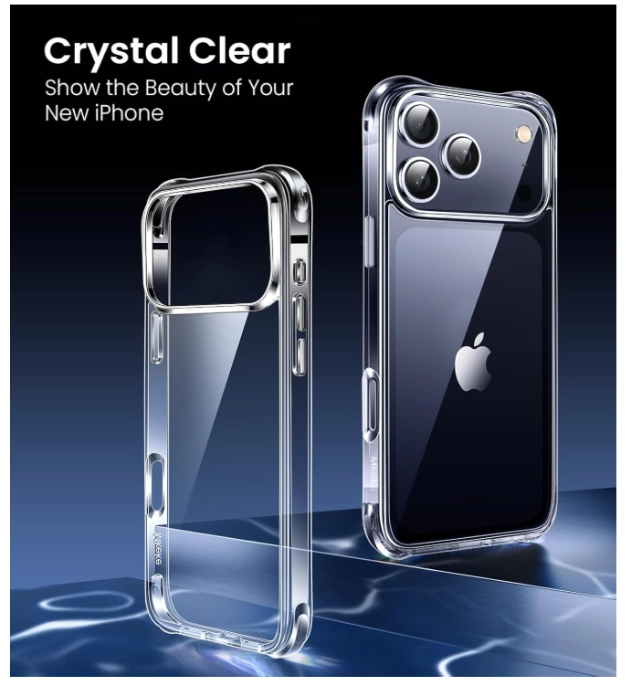 CARCASA PARA IPHONE 17 PRO MAX TRANSPARENTE REFORZADA + MICA - 7