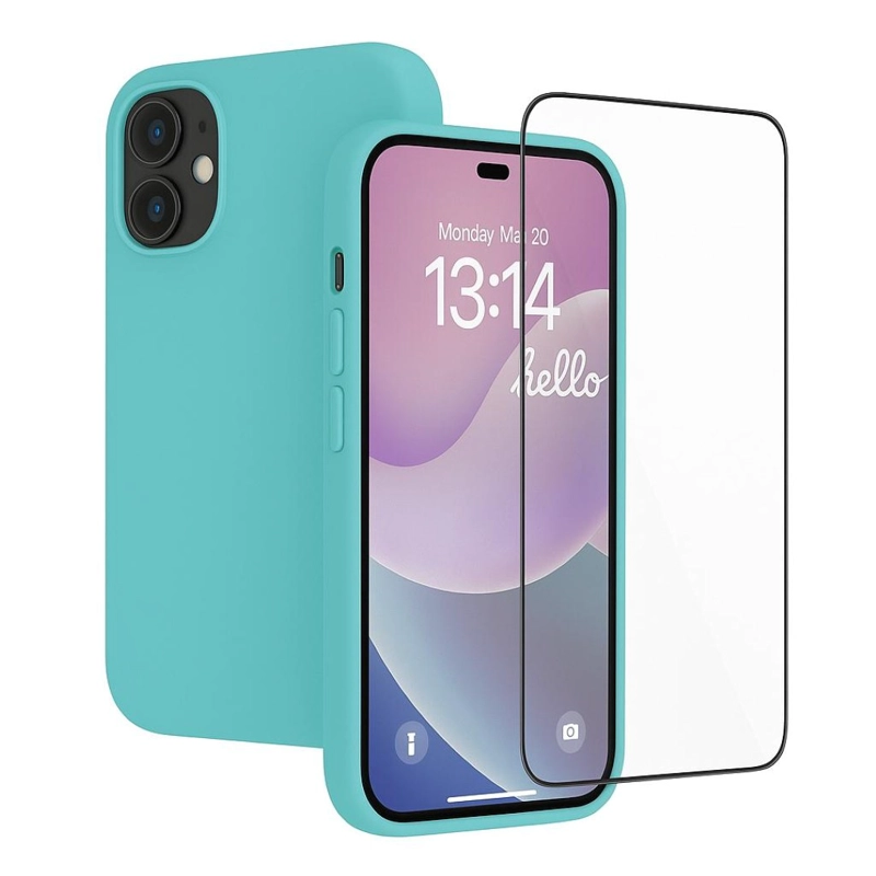 GENÉRICO CARCASA FUNDA PARA IPHONE 17 AIR SILICONA TURQUESA + MICA