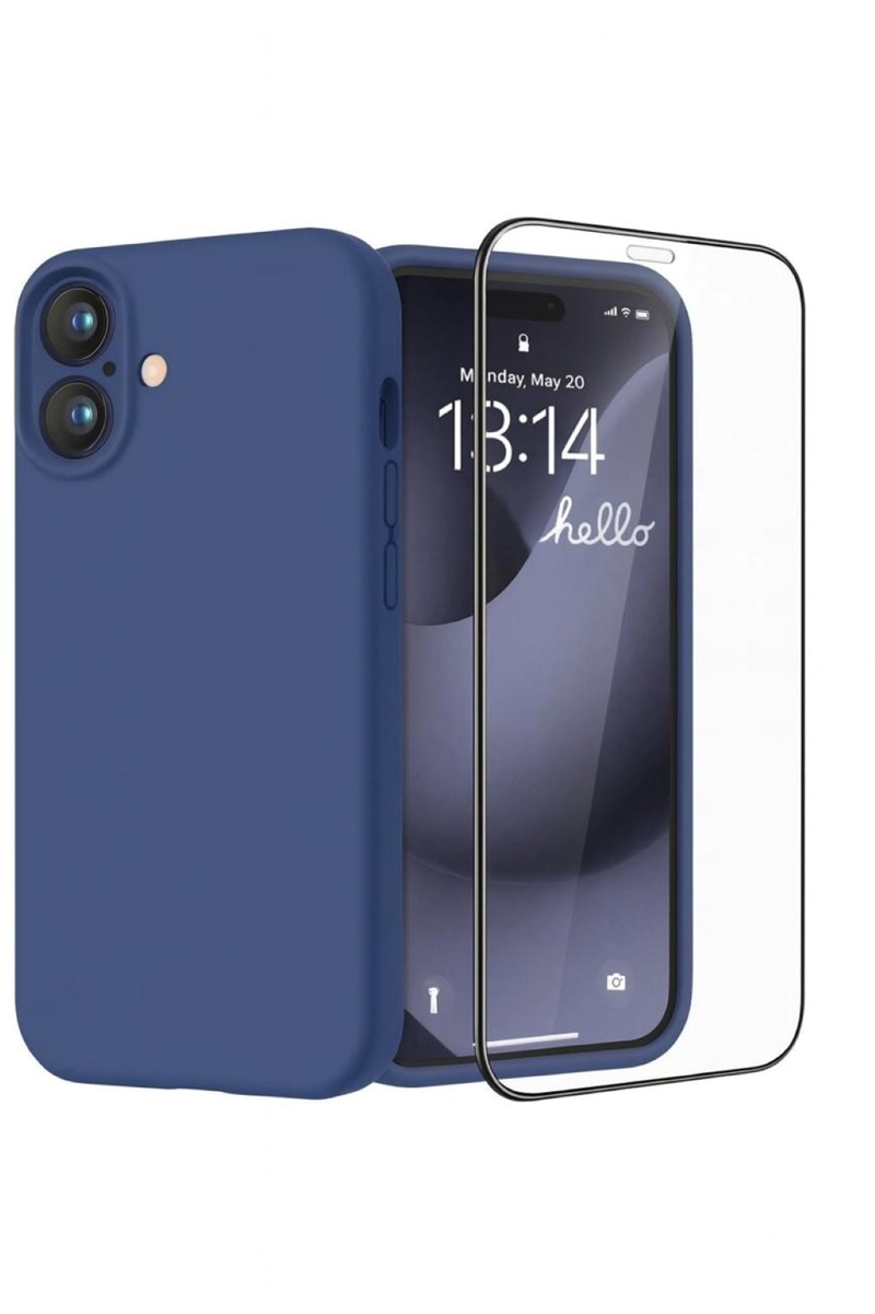 GENÉRICO CARCASA FUNDA PARA IPHONE 17 SILICONA AZUL + MICA