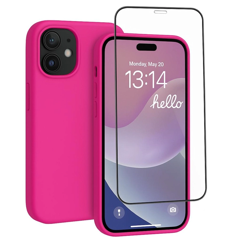 GENÉRICO CARCASA FUNDA PARA IPHONE 17 AIR SILICONA FUCSIA + MICA