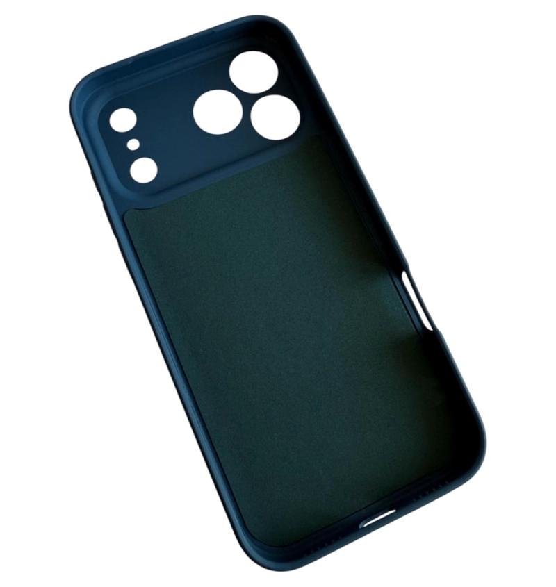 CARCASA FUNDA PARA IPHONE 17 PRO MAX SILICONA AZUL + MICA - 4