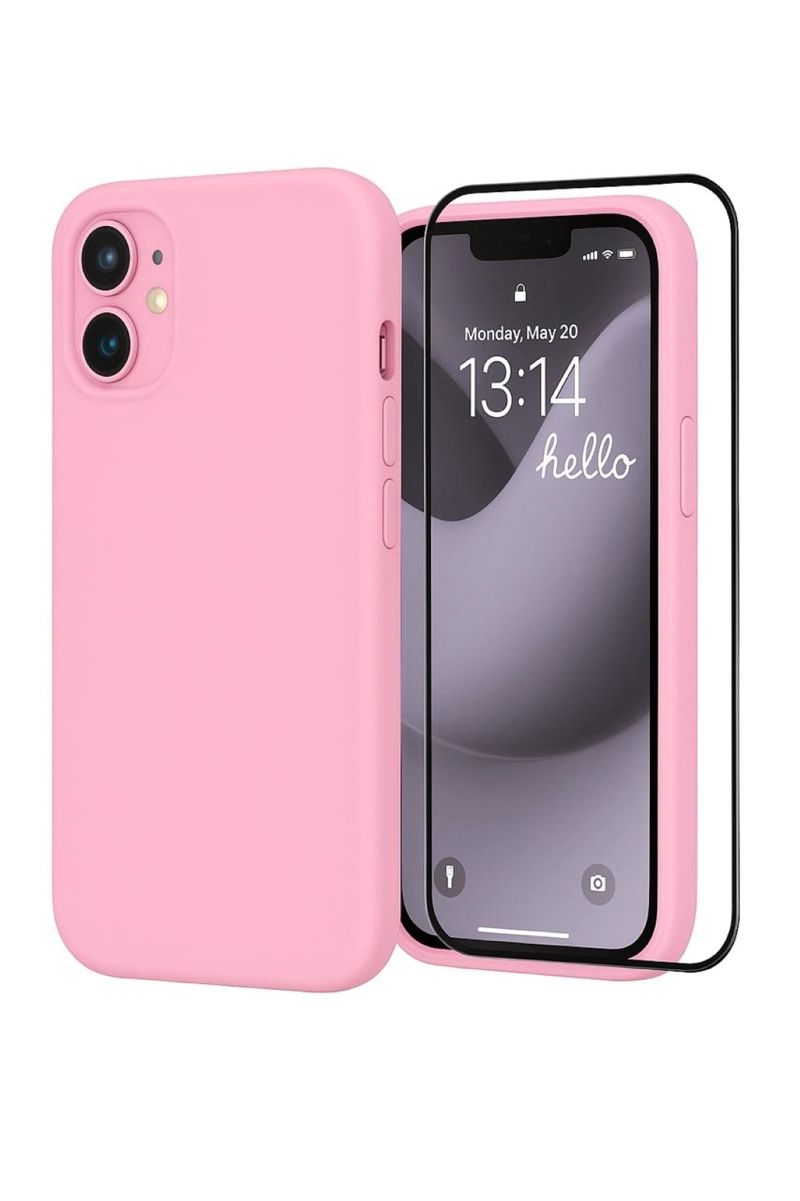 GENÉRICO CARCASA FUNDA PARA IPHONE 17 SILICONA ROSADO + MICA