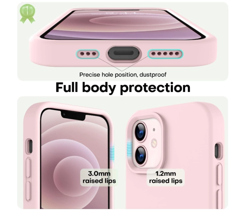 CARCASA FUNDA PARA IPHONE 17 SILICONA ROSADO + MICA - 3