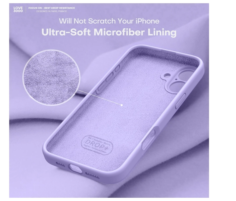 CARCASA FUNDA PARA IPHONE 17 SILICONA VIOLETA + MICA - 5