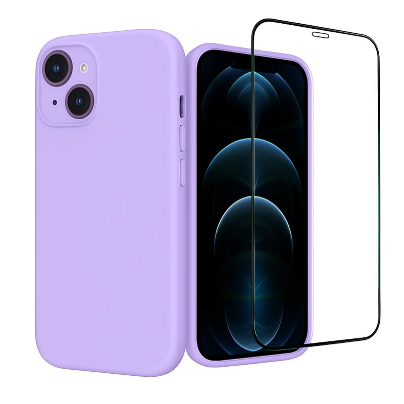 GENÉRICO CARCASA FUNDA PARA IPHONE 17 PRO MAX SILICONA VIOLETA + MICA