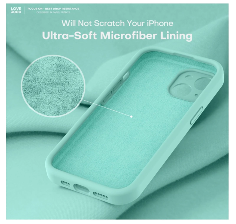 CARCASA FUNDA PARA IPHONE 17 SILICONA TURQUESA + MICA - 3