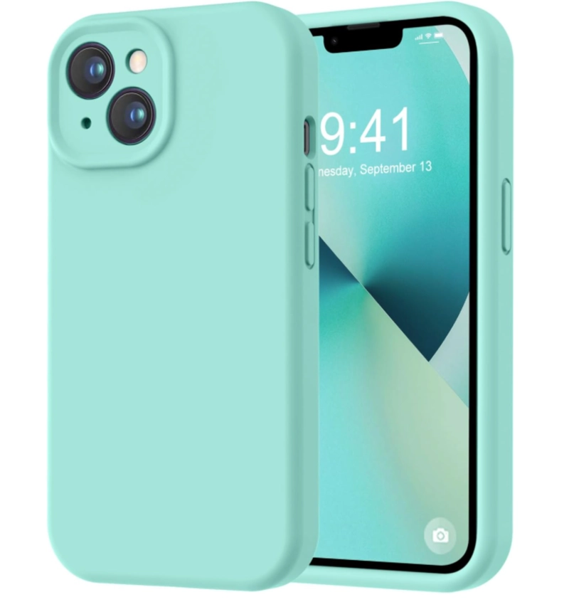 CARCASA FUNDA PARA IPHONE 17 SILICONA TURQUESA + MICA - 4