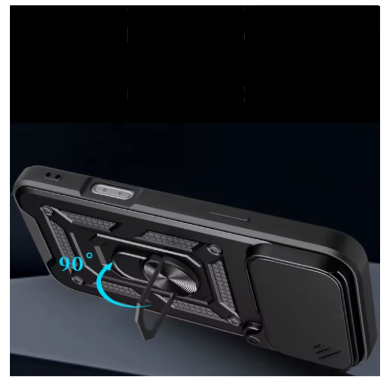 CARCASA PARA IPHONE 17 ANTI GOLPES ANILLO NEGRO - 3