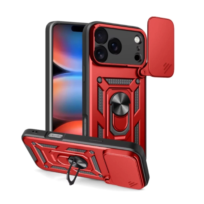 GENÉRICO CARCASA PARA IPHONE 17 ANTI GOLPES ANILLO ROJO