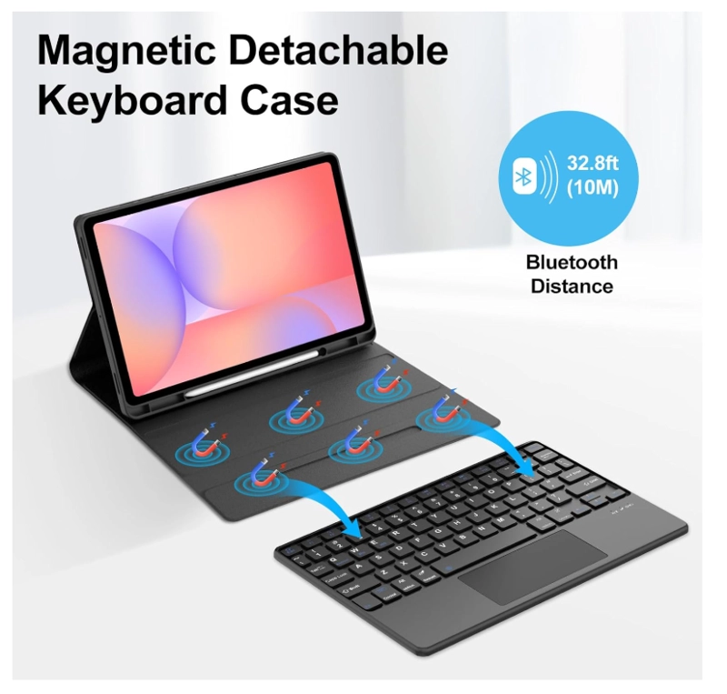 FUNDA CON TECLADO TOUCHPAD NEGRO PARA TABLET S10 LITE - 6