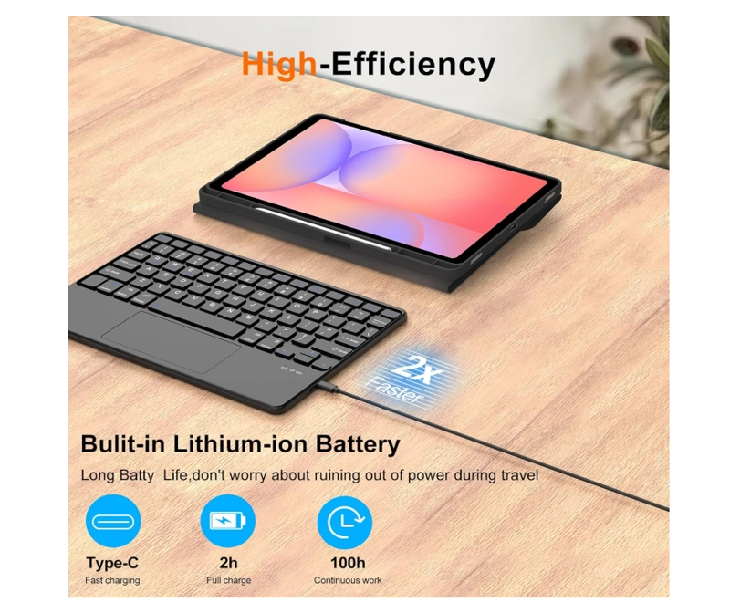 FUNDA CON TECLADO TOUCHPAD NEGRO PARA TABLET S10 LITE - 8