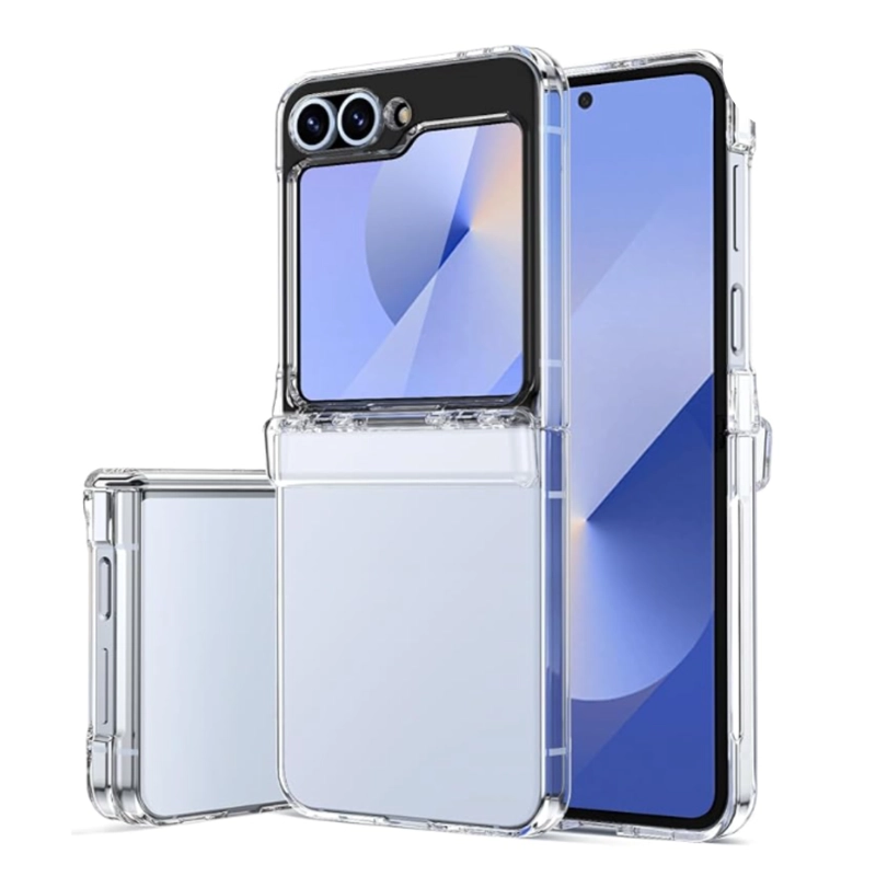 CARCASA PARA SAMSUNG Z FLIP 7 FE TRANSPARENTE CON BISAGRA - 1