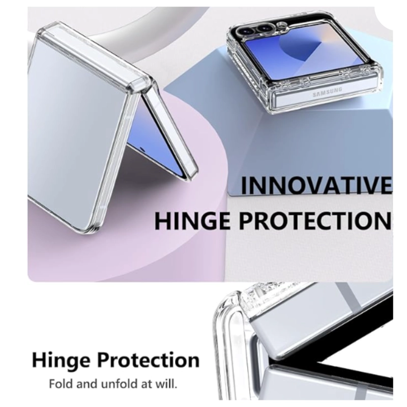 CARCASA PARA SAMSUNG Z FLIP 7 FE TRANSPARENTE CON BISAGRA - 4