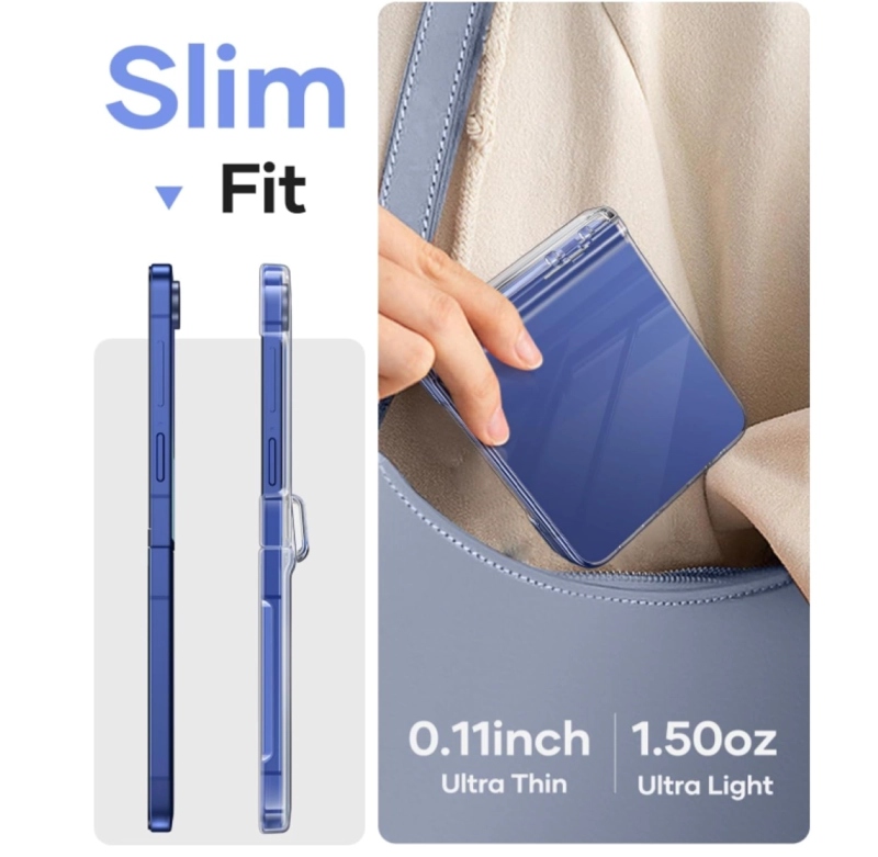 CARCASA PARA SAMSUNG Z FLIP 7 TRANSPARENTE CON BISAGRA - 3