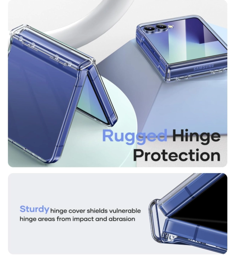 CARCASA PARA SAMSUNG Z FLIP 7 TRANSPARENTE CON BISAGRA - 4