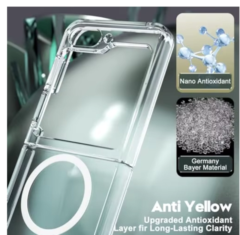 CARCASA PARA SAMSUNG Z FLIP 7 FE TRANSPARENTE MAGSAFE - 4