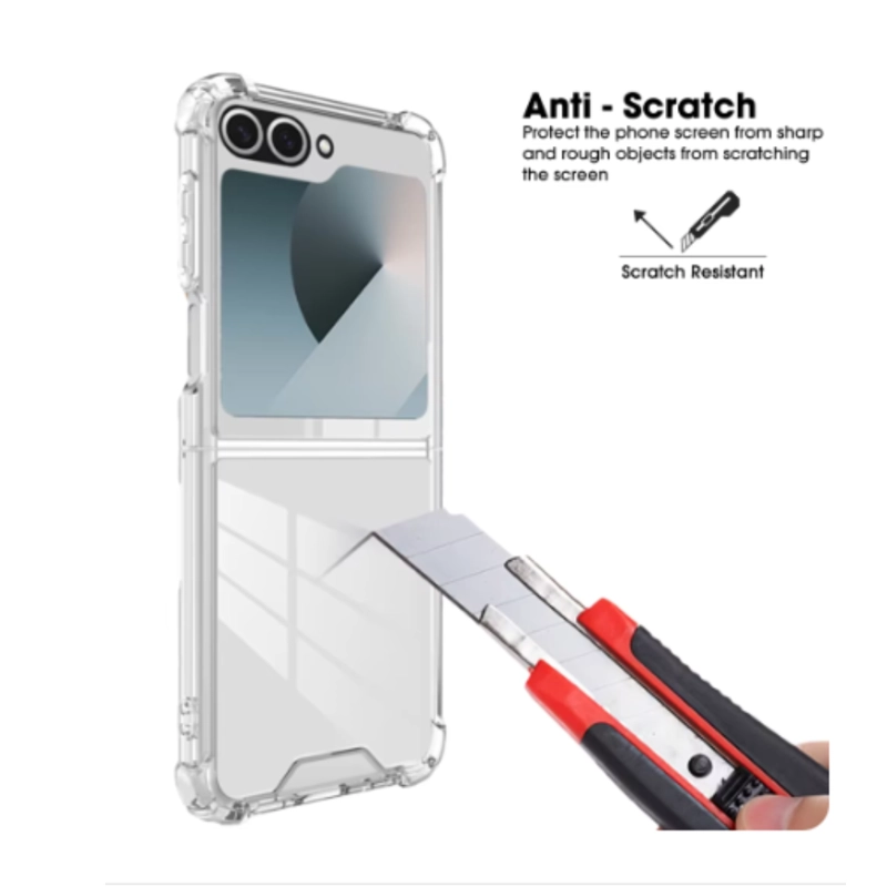 CARCASA PARA SAMSUNG Z FLIP 7 FE TRANSPARENTE REFORZADA - 3