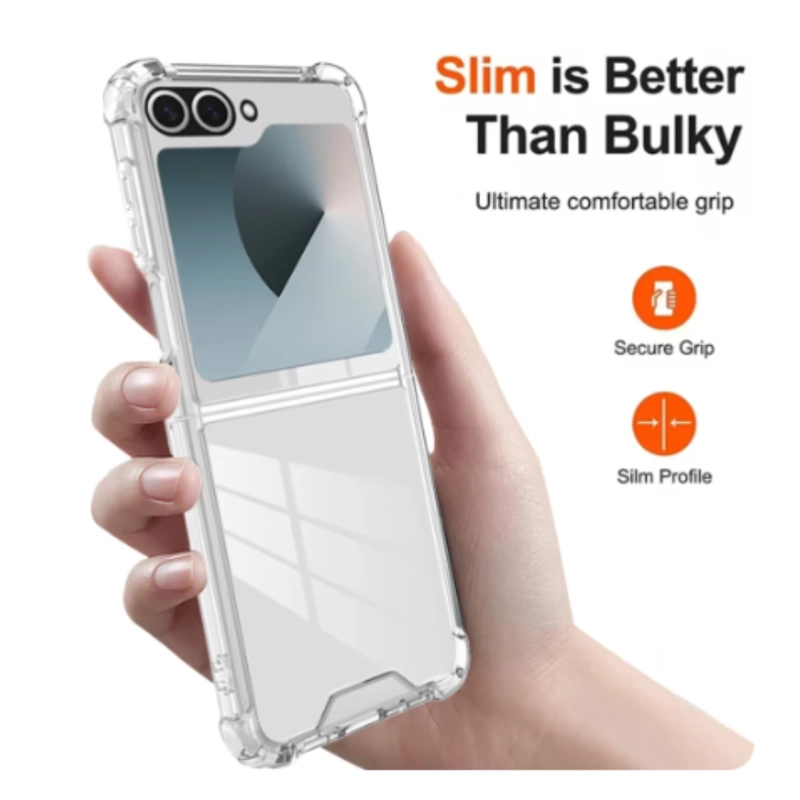 CARCASA PARA SAMSUNG Z FLIP 7 FE TRANSPARENTE REFORZADA - 5