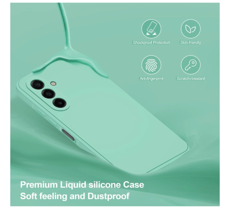 CARCASA FUNDA PARA SAMSUNG A17 5G SILICONA TURQUESA - 3