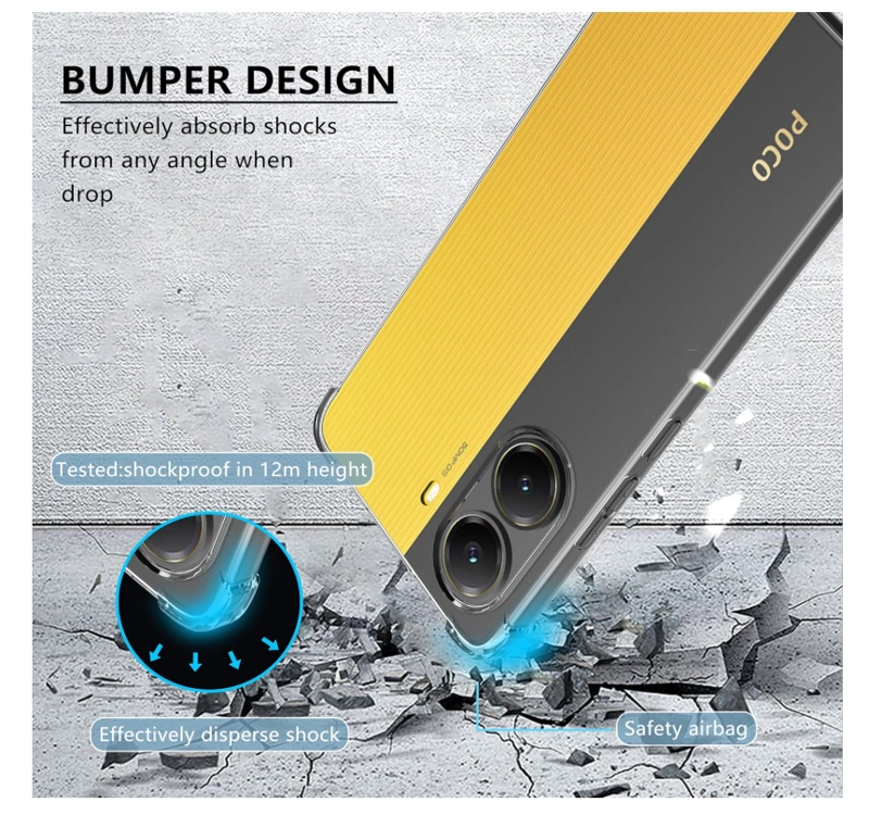 CARCASA PARA XIAOMI POCO X7 PRO 5G TRANSPARENTE REFORZADA - 3
