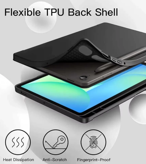 FUNDA CON RANURA SMARTCOVER PARA TABLET SAMSUNG A11+ NEGRO - 3