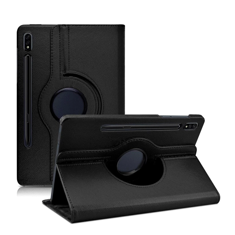 CARCASA FUNDA GIRATORIA PARA TABLET SAMSUNG S10 FE 10.9 NEGRO + VIDRIO - 4