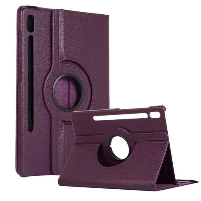 CARCASA FUNDA GIRATORIA PARA TABLET SAMSUNG S10 LITE MORADO + VIDRIO - 3