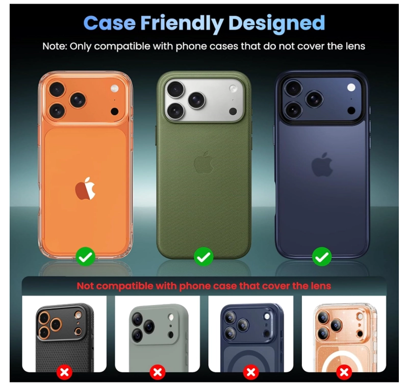 PROTECTOR TRASERO DE CAMARA PARA IPHONE 17 PRO TRANSPARENTE - 5